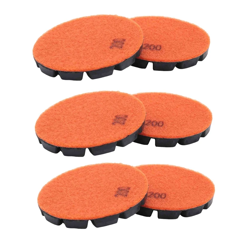 

6 PCS Diamond Floor Polishing Pads Resin Bond Terrazzo Floor Diameter 4 Inch, 200 Grit