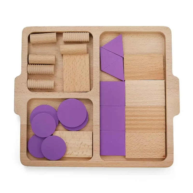 

Baby wooden shape educational toy color sorting tray