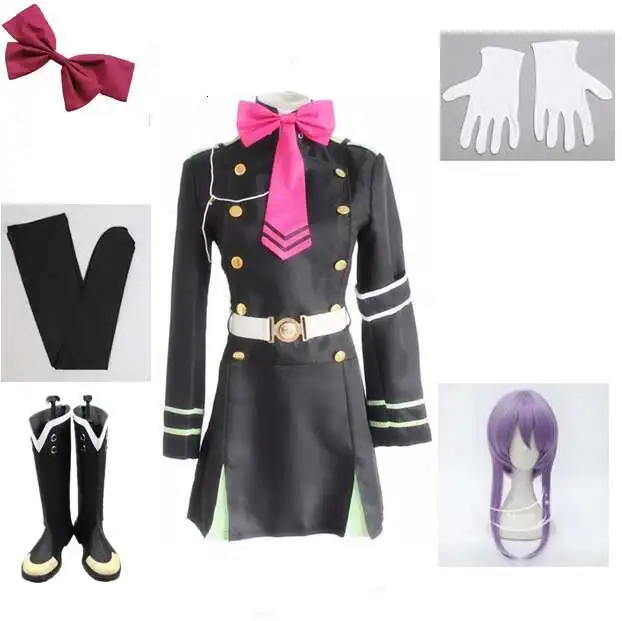 

Japanese seraph anime from the end owari no hiph hiiragi shinoa cosplay costumes complete uniform ensemble