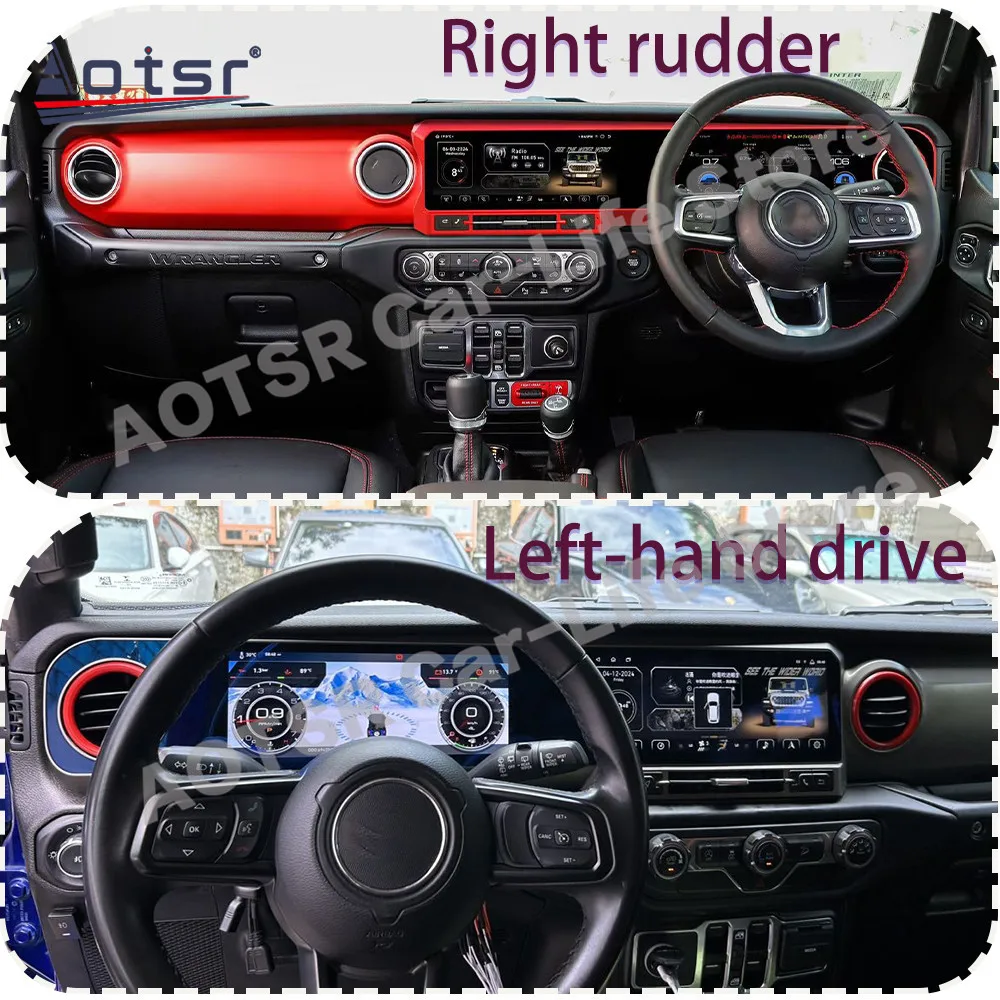 LHD RHD AI Voice Control Screen Android Auto Car Radio Receiver For Jeep Wrangler JL Gladiator GPS Navigation Stereo Head Unit