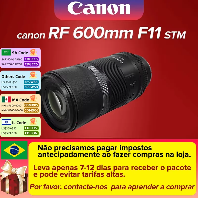 Canon RF 600mm F11 IS STM Long Zoom Full Frame Mirrorless Camera Len Telephoto Autofocus Prime Lens For R RP R6 Portrait Animal