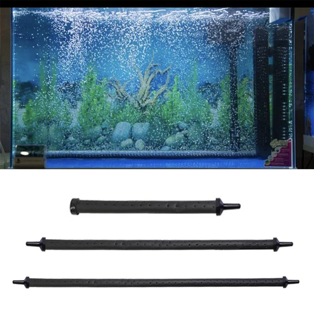 

30cm-120cm Air Stone Strip Fish Tank Bubble Bar Flexible Bubble Wand Aquarium Fish Tank Air Curtain Wall Decor