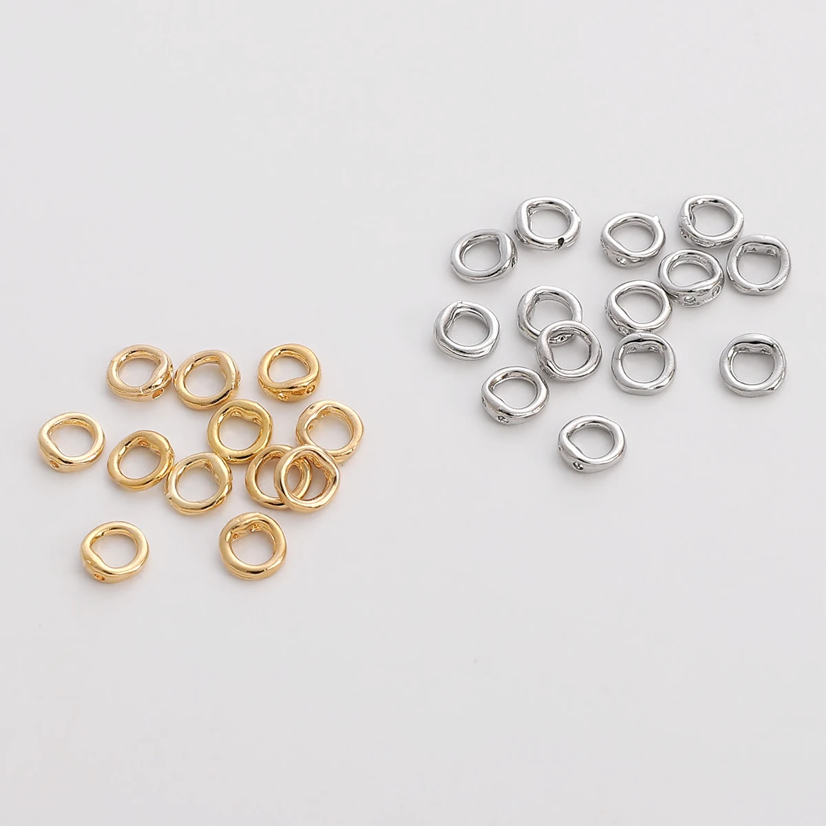 1pc 5mm Gold/Platinum Color Plated Brass Double Hole Closed Ring Ends Connector Rings For Jewelry Making DIY Necklaces Accessory