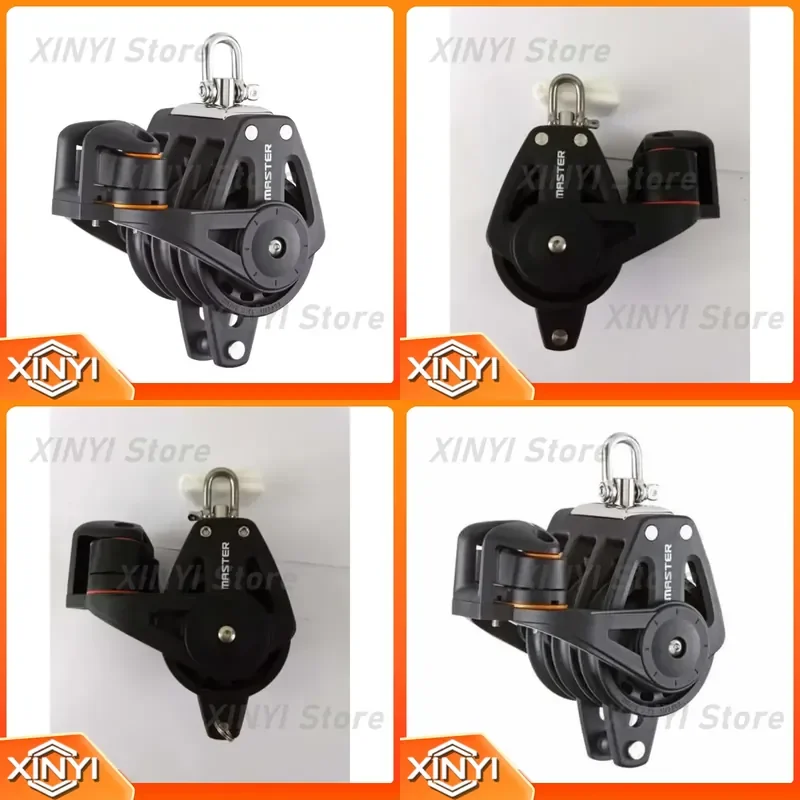 for Master BP-0613FE Sailboat Hardware 60mm Triple Swivel Shackle Becket Angle Fairlead Cleat Plain Bearing Block