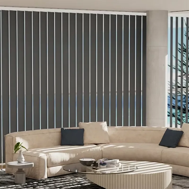Factory Direct Custom Automatic Electric Rechargeable Blackout Motorized Vertical Blinds Curtains for French Windows