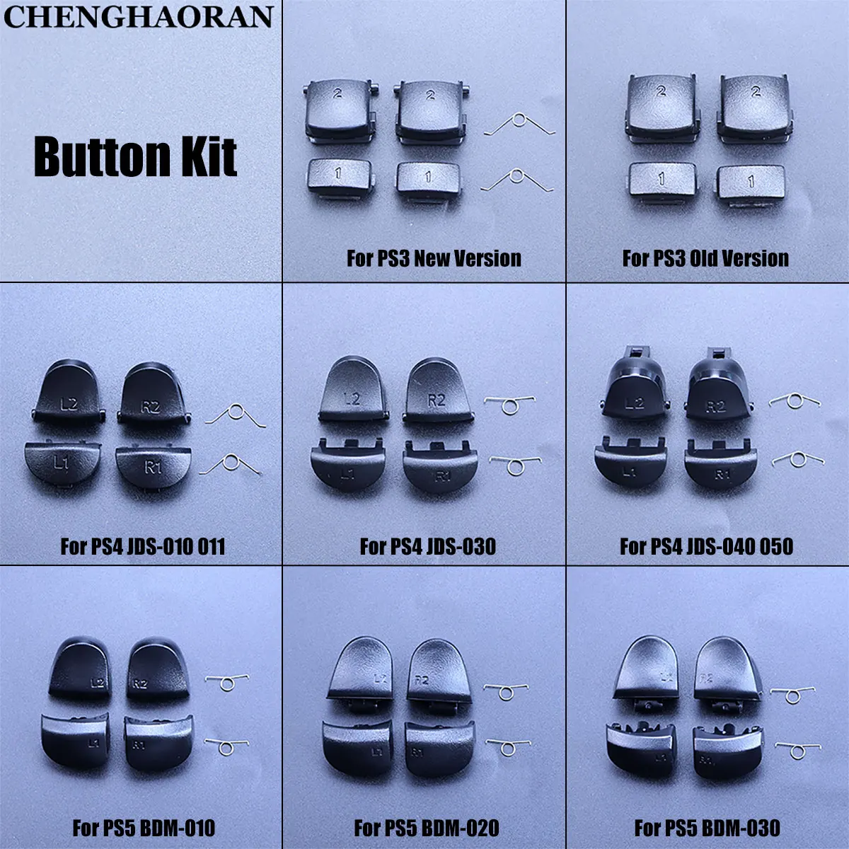 1Set For PS3 PS4 Pro Slim  L1 R1 L2 R2 Trigger Button Kit For PS5 BDM-010 020 030 V1 V2 V3 Controller With LR Holder Spring