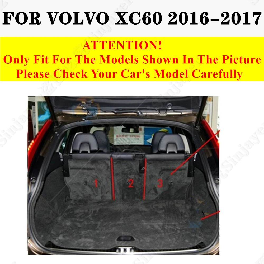 Car trunk mat for VOLVO XC60 2017 2016 Rear Cargo Liner Protect Cover Interior Vehicles Accessories Tail Boot Tray luggage Pad