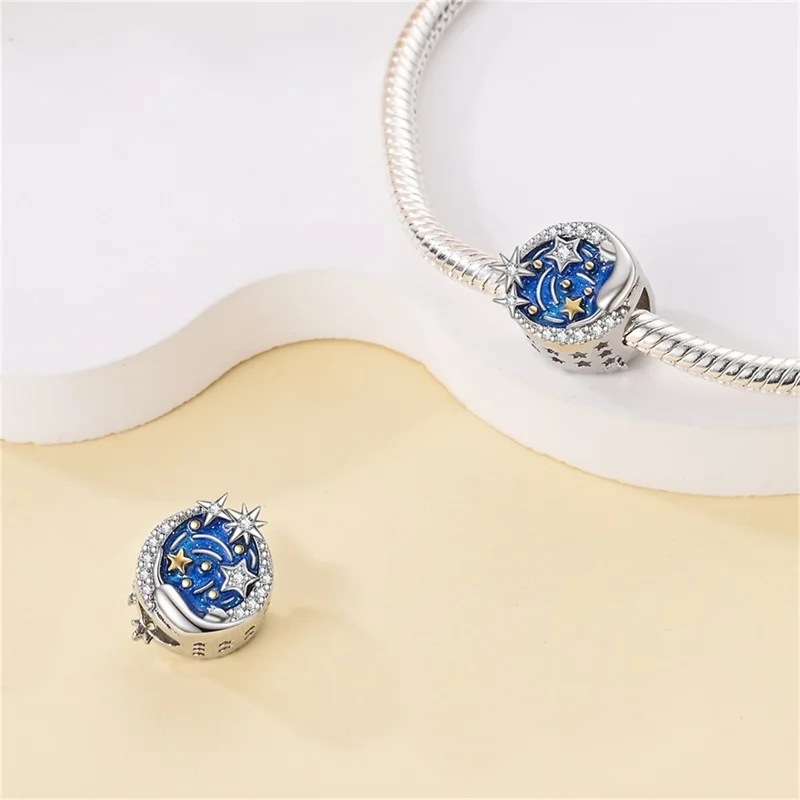 925 Sterling Silver Under The Moon Cat Charms Beads Fit 3mm Original Bracelet DIY Women Fashion Exquisite Birthday Jewelry Gifts