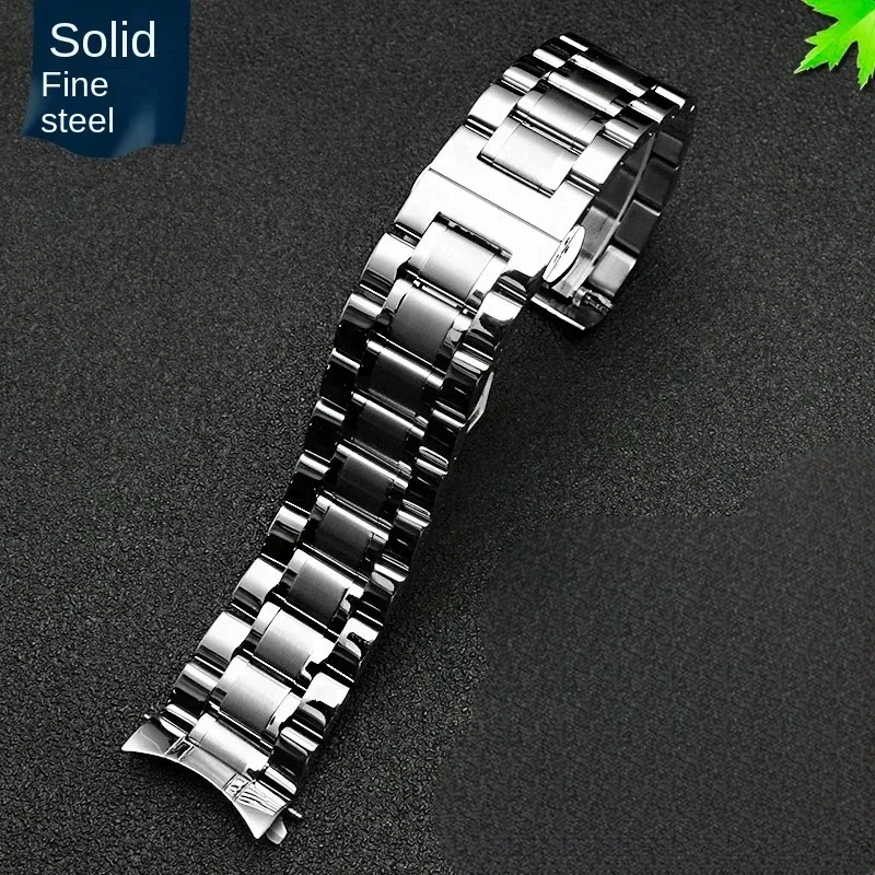 20mm 22mm Watchband For Longines Seiko Timex IWC Citizen Casio Curved End Stainless Steel Strap Men Metal Watchband Watch Chain view 6