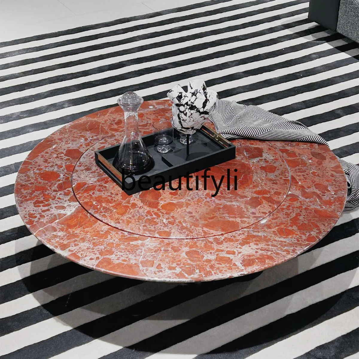 

Marble round coffee table minimalist home luxury villa stone coffee table