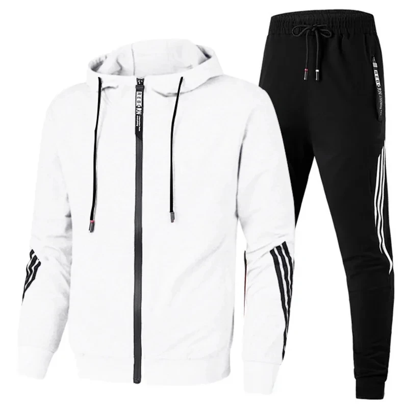 

2024 Men Autumn Winter Sport Suits Casual Outdoor Zipper Jackets and Sweatpants Jogging Set Male Fleece Hoodie Tracksuit