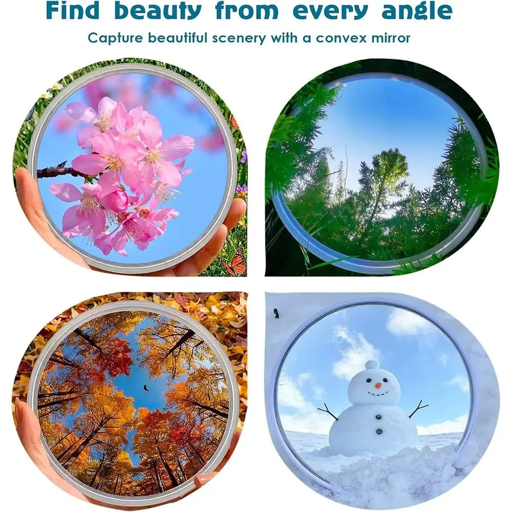 Round Shape Travel Selfie Mirror Wide-angle View Small Size Handheld Photography Mirror Durable Convex Reflection