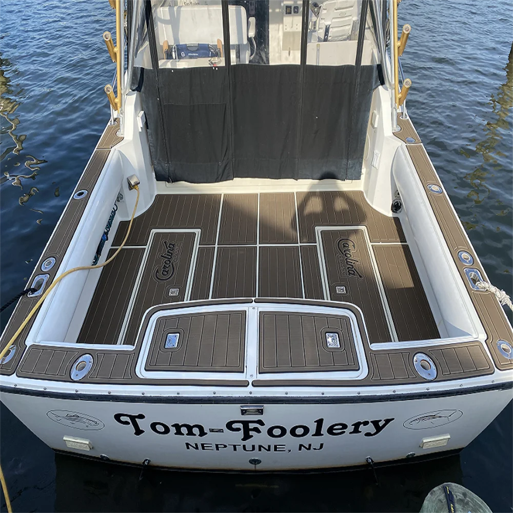 1998 Carolina Classic 28 ห้องนักบิน Pad เรือ EVA โฟม Faux Teak Deck แผ่นพื้น SeaDek MarineMat Gatorstep สไตล์ Self กาว