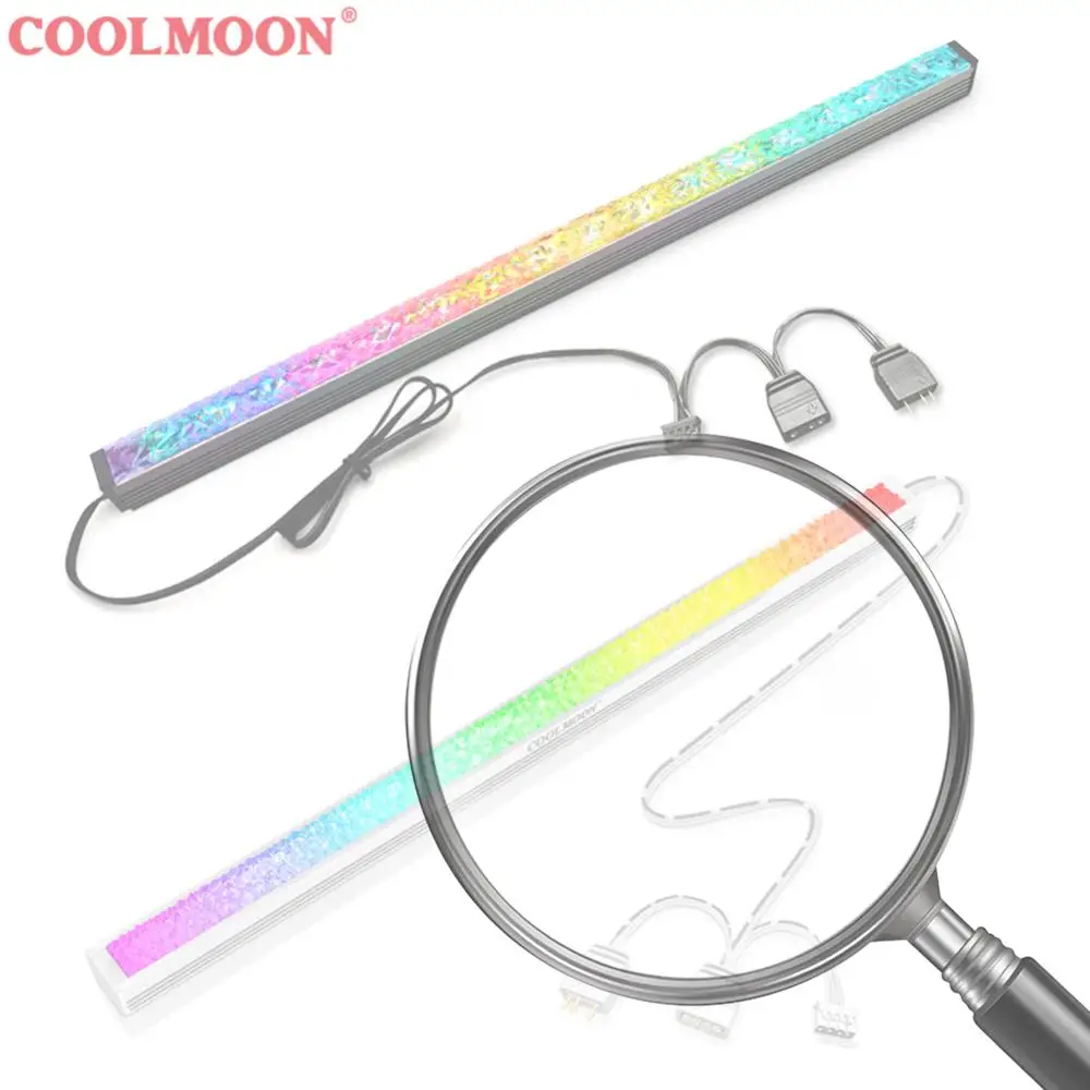 

ARGB LED Strip Light 5V 3Pin/Small 4Pin Diamond Magnetic Colorful Atmosphere Bar Magnetic Computer Light