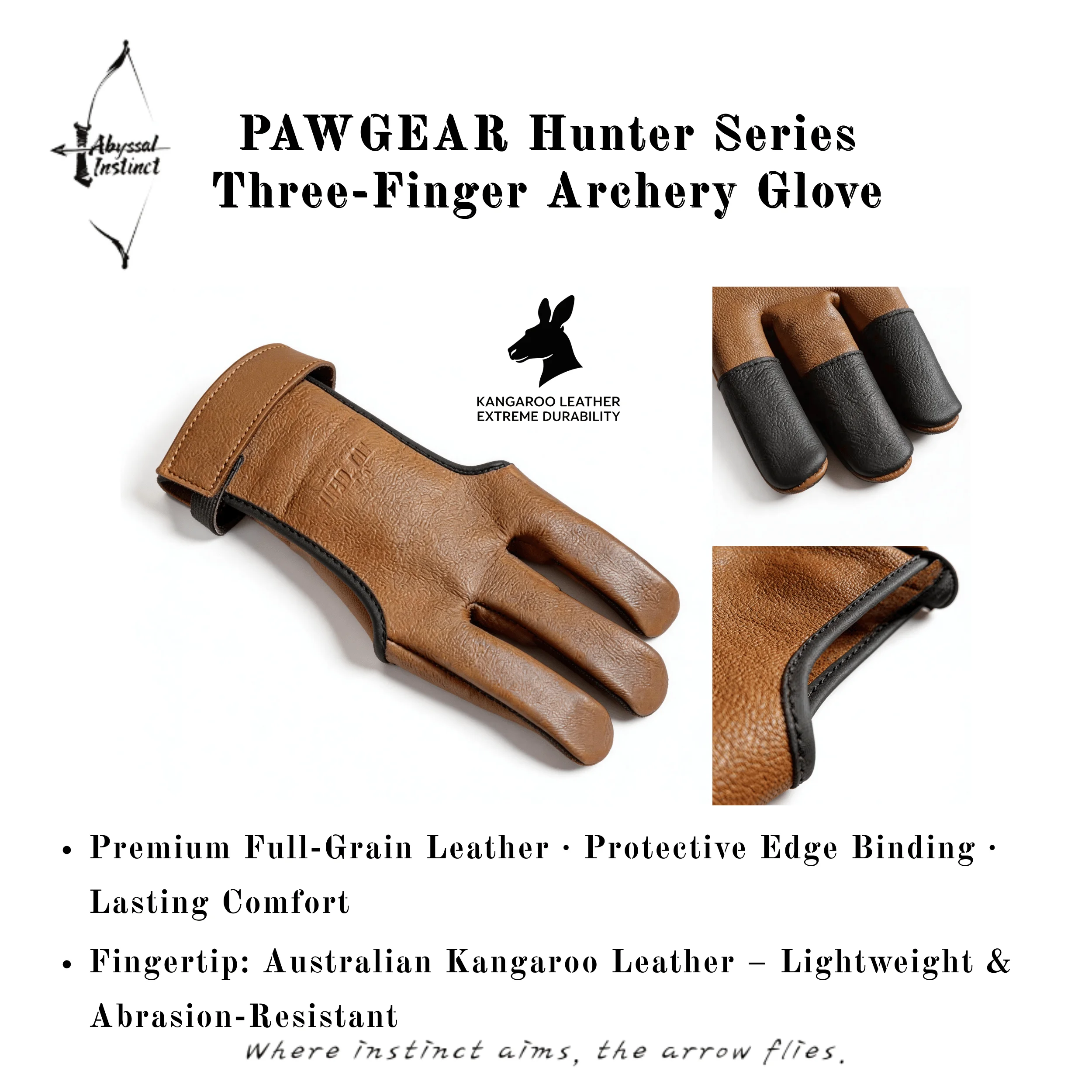 

Hunter‘s Antelope Leather Shooting Glove - Ultra Thin & Breathable for Recurve Bow