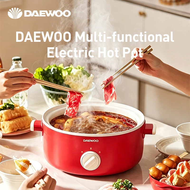 DAEWOO S29 Multi-Function Electric Cooker 1200W 2 Gears Non-Stick Coating Dry Boil Protection Heat Insulated Electric Hot Pot