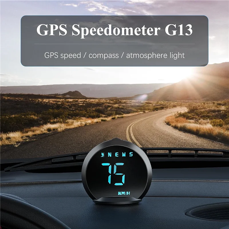 Head-Up Display Plastic Head-Up Display G13 Car GPS HUD Speedometer Digital Clock HD Head-Up Universal