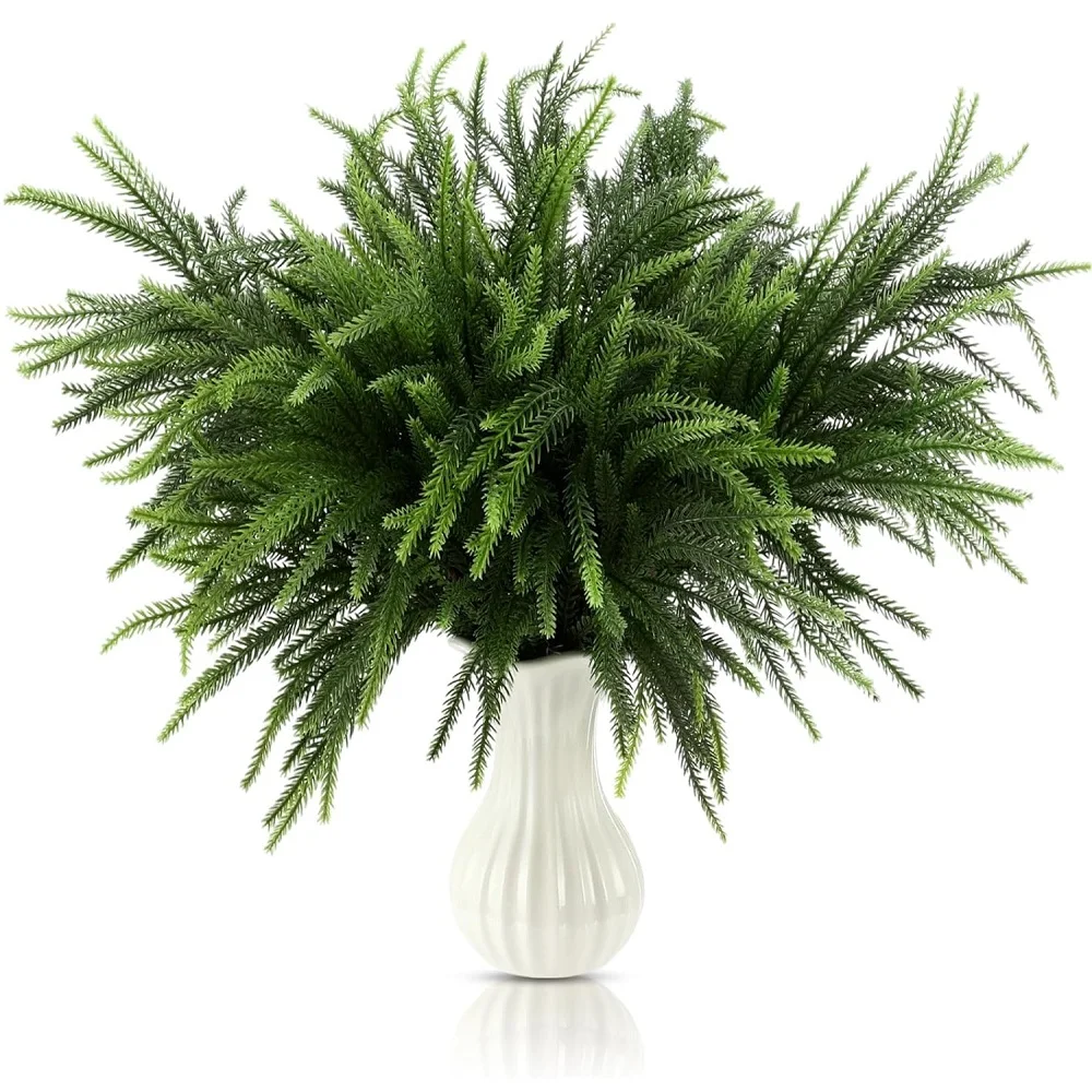 1 peça/6 peças ramos de pinho norfolk de natal-20,5 polegadas (52 cm) ramo de pinho artificial diy para decoração de casa interna e externa