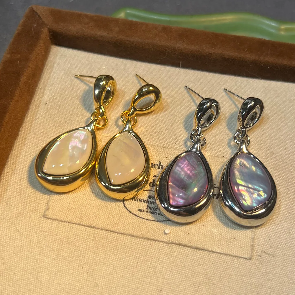 

Vintage Temperament minimalist Colorful shell waterdrop earrings for women's girl Jewelry accessories
