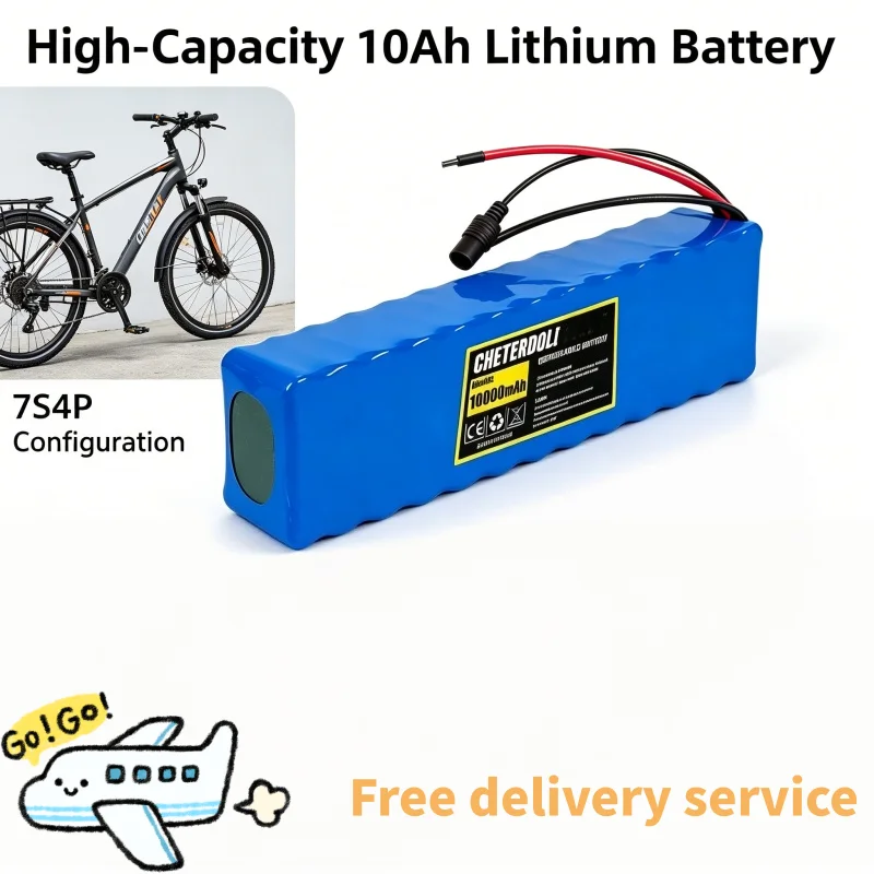 태양광 시스템 24V 10Ah 충전식 리튬 이온 배터리 팩 7S4P 15A BMS + RV 해양 오프그리드 전원용 29.4V 2A 충전기