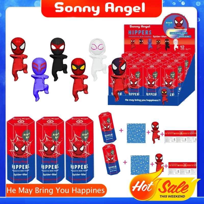 Sonny Angel Blind Box Spider-Man Series Party Angel Mysterious Surprise Box Action Anime Figures Model Doll Toys Christmas Gifts