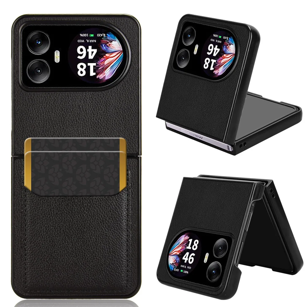 Premium PU Leather Case Hard Plastic Shockproof Card Slots Cover for Blackview Hero 10