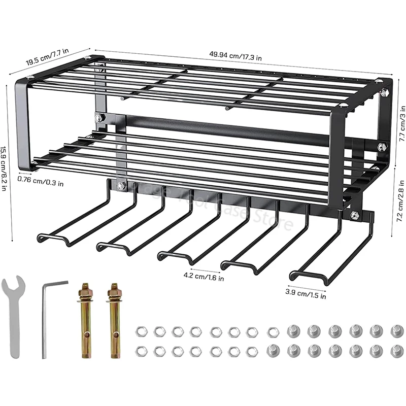 Imagem -02 - Hand Power Tool Organizer Rack Montagem na Parede Prateleira Flutuante Suporte de Broca Elétrica Resistente Armário de Ferramentas de Garagem Camadas