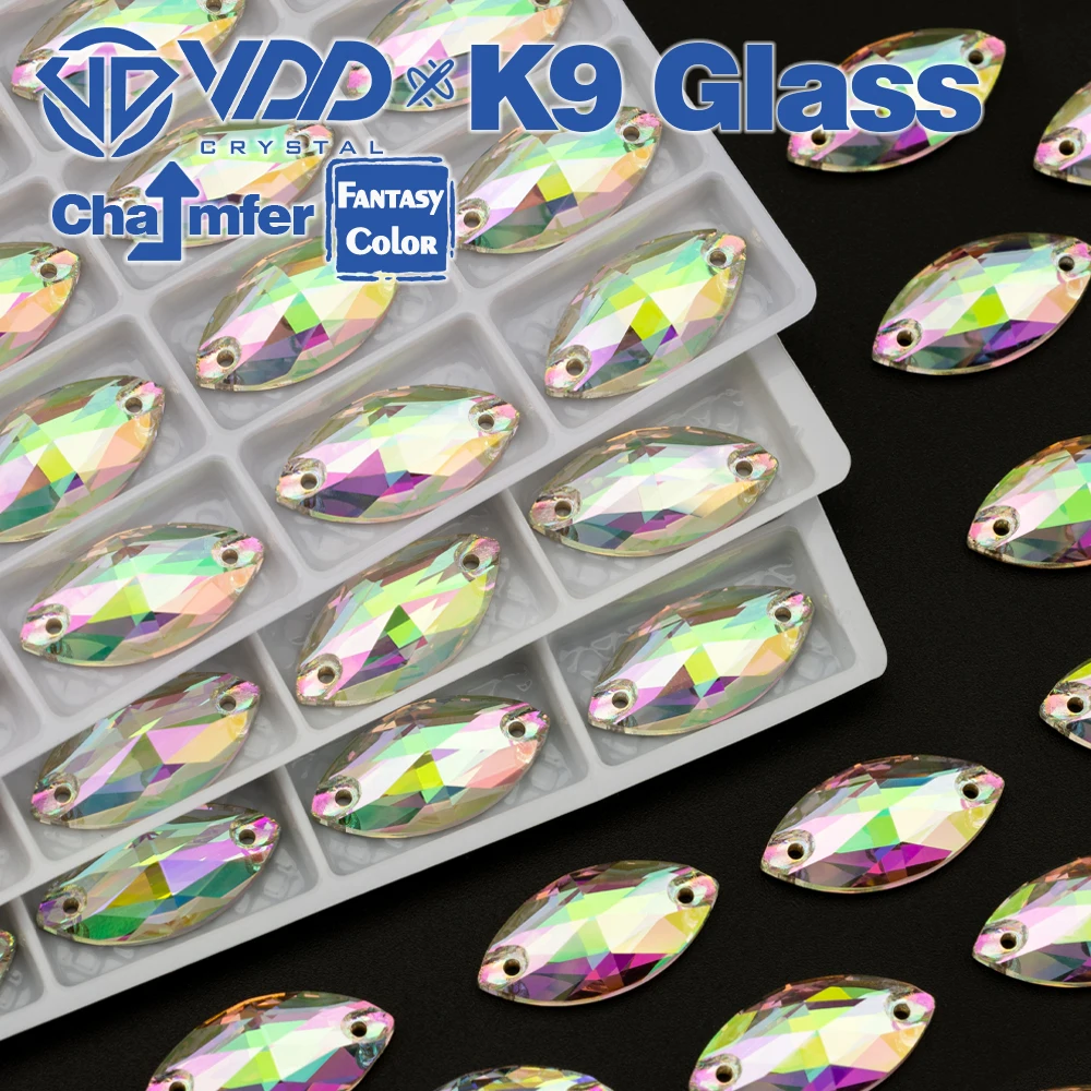VDD S270 Chroma Shimmer K9 Glas aufnähbare Strasssteine, hochwertige AAAAA Kristall-Flachrückseite zum Aufnähen – Detail 6