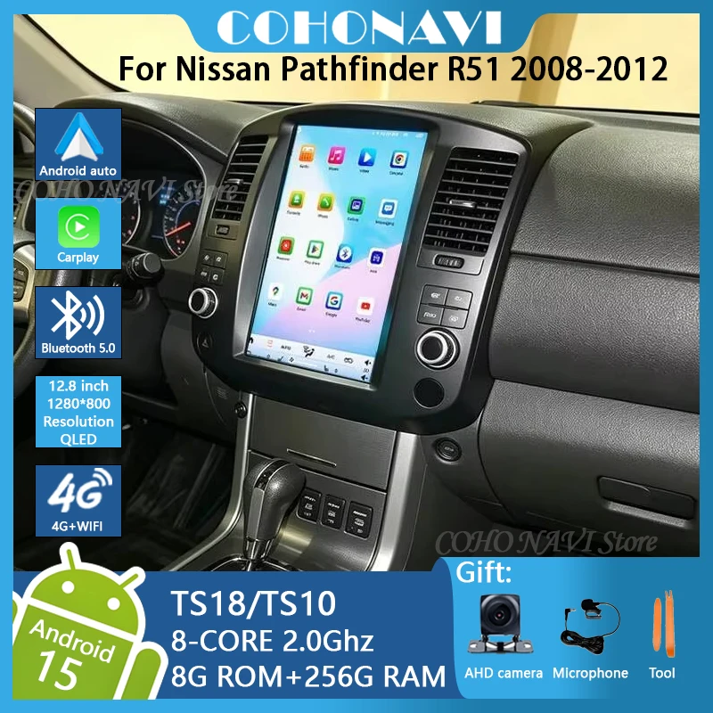 12,8-Zoll-Touchscreen-Auto-Multimedia-Videoplayer für Nissan Pathfinder für Nissan Navara 2008-2012 Android 15 Stereo GPS CarPlay