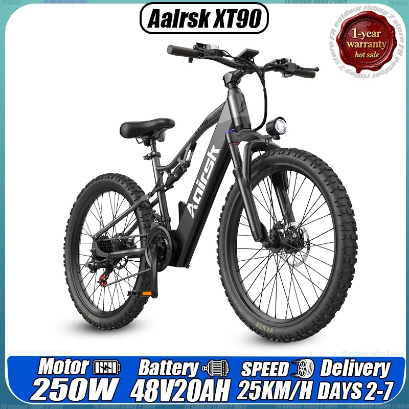 Aairsk XT90 E-Bike 250 واط موتور 48V20AH بطارية دراجة كهربائية جبلية الكبار على الطرق الوعرة التنقل الترفيه دراجة كهربائية #1