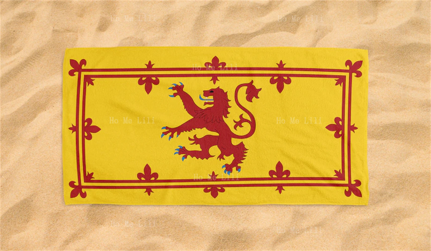 Royal Arms Of Scotland British Army Flag Design Beach Towel Gift Quick Drying Towel