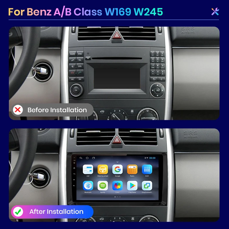 FÜR MERCEDES-BENZ SLK Class R171 4G 64G 8-Kern Android 13 CarPlay