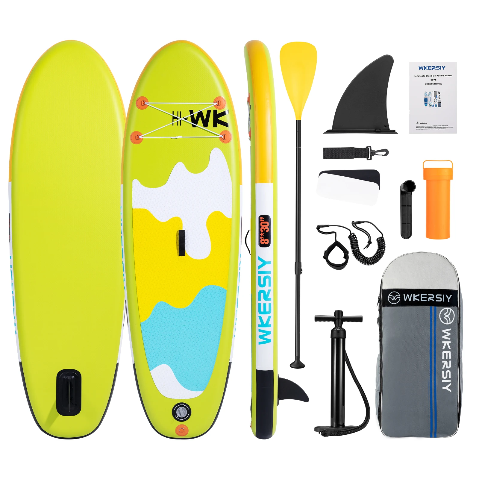 SUP Board for Kids 8'x30''x6' Inflatable Stand Up Paddle Board Inflatable Surf Set with Paddle Pump Backpack Leash Repair Kit