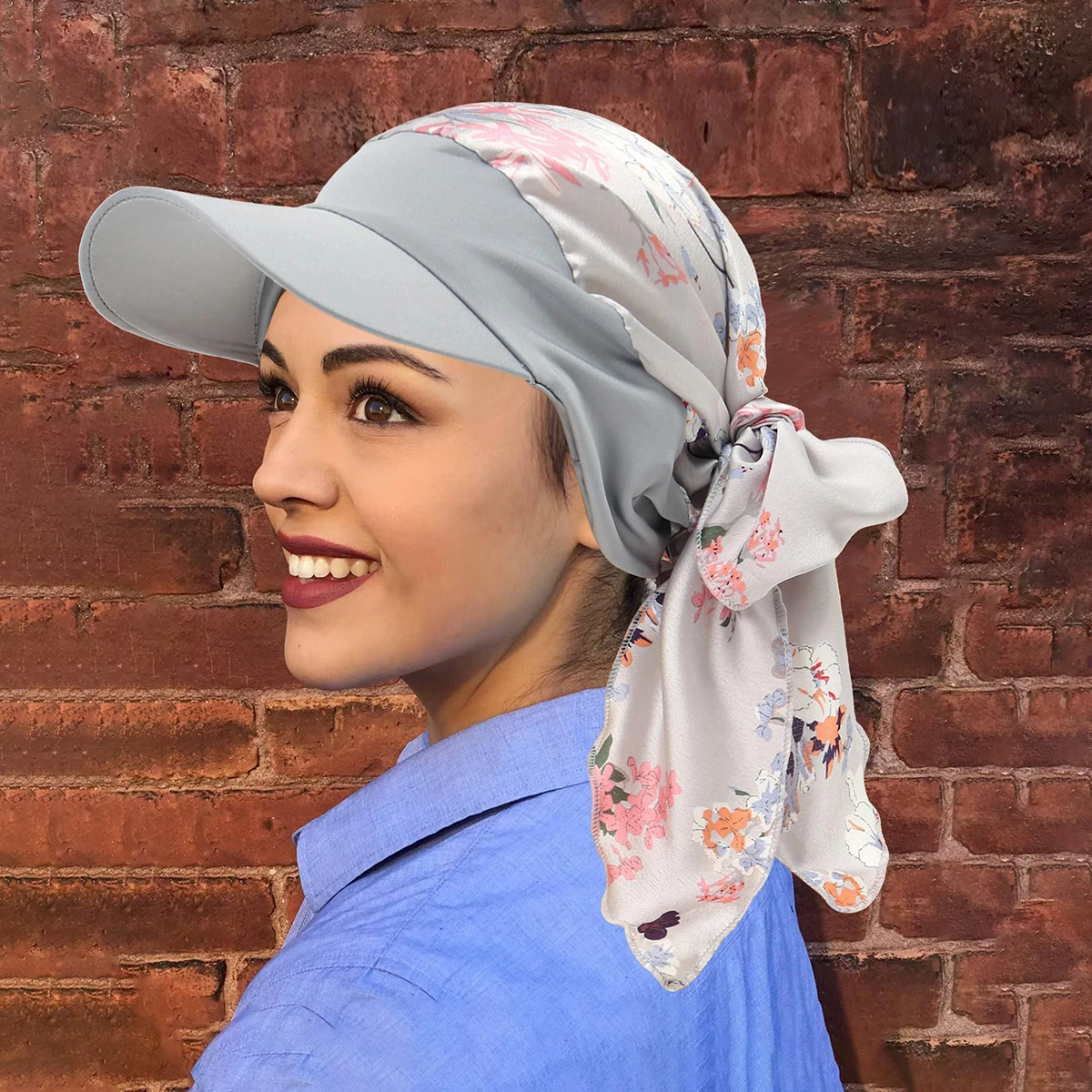 لينة تمتد أنيقة عمامة القبعات مع حافة النساء طباعة الحجاب قبعات البيسبول أشرطة رأس موضة السيدات المسلمات الحجاب