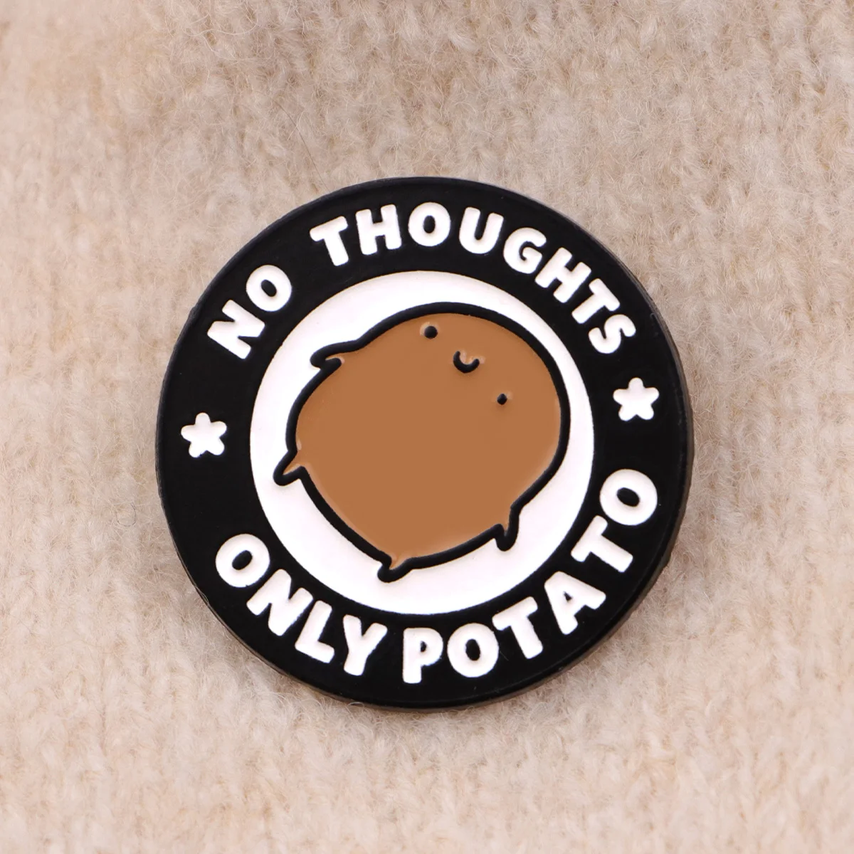 لطيف الكرتون البطاطس المينا دبوس مضحك "لا أفكار" بروش الصنوبر التلبيب دبابيس شارة مستديرة الملابس والاكسسوارات أنيمي مجوهرات هدايا #3