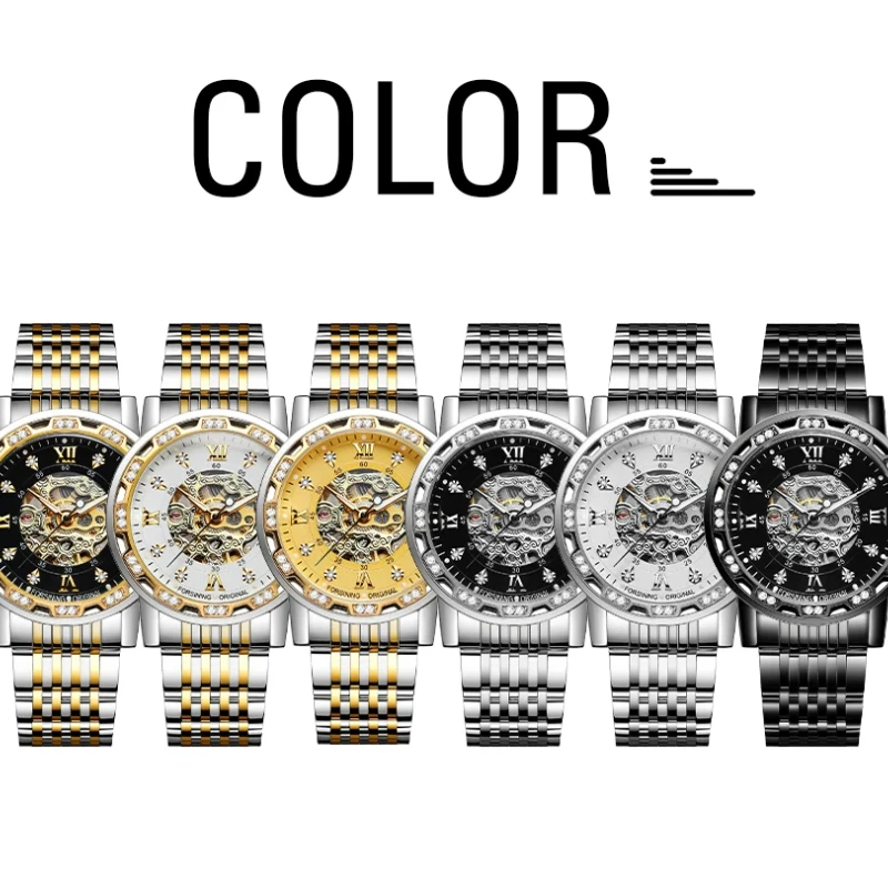 FORSINING 8290 Diamond Automatic Movement Luxury Watches for Man Waterproof Stainless Steel Mechanical Watch Relogio Masculino