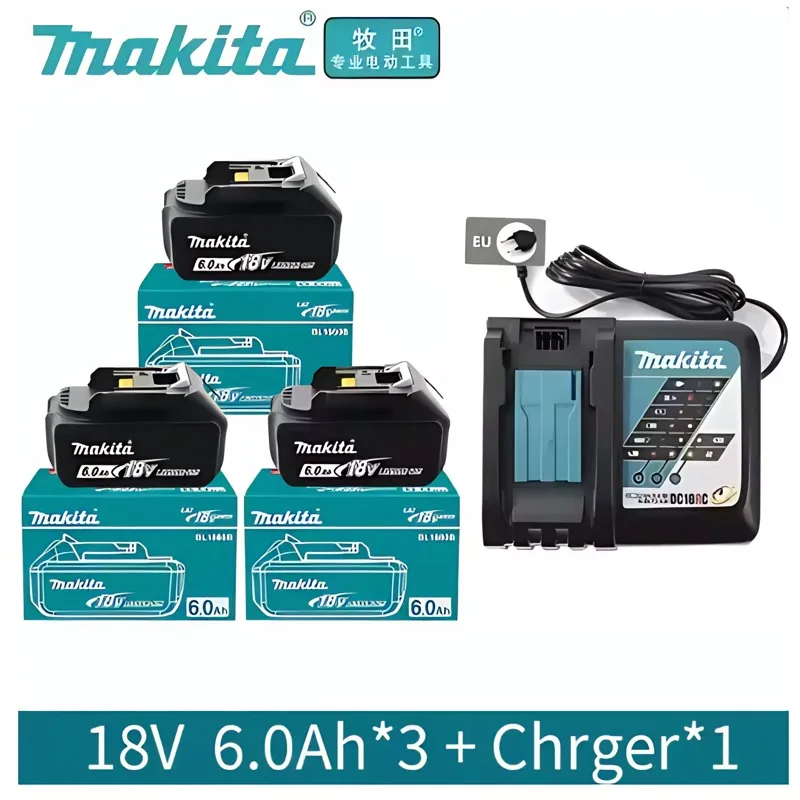 

⭐️New Makita 18V 6.0 Rechargeable Lithium-Ion Battery with LED Indicator, High Capacity for Makita Cordles Power Tool Battey