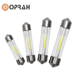 4X Glass Housing COB Filament C5W C10W Festoon 31 36 39 41MM Door Trunk Led For Car License Plate Light Dome Lamp 6000K Bulb 12V