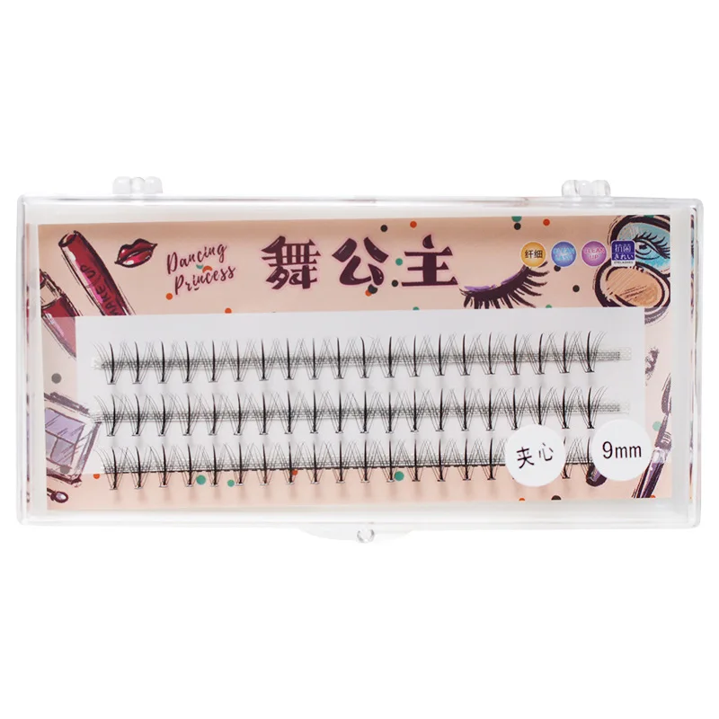 False Eyelash Manufacturers Stable Supply of Segmented Female Natural Eyelashes 3 Rows of Sandwich Single Tufts of Hair Grafting