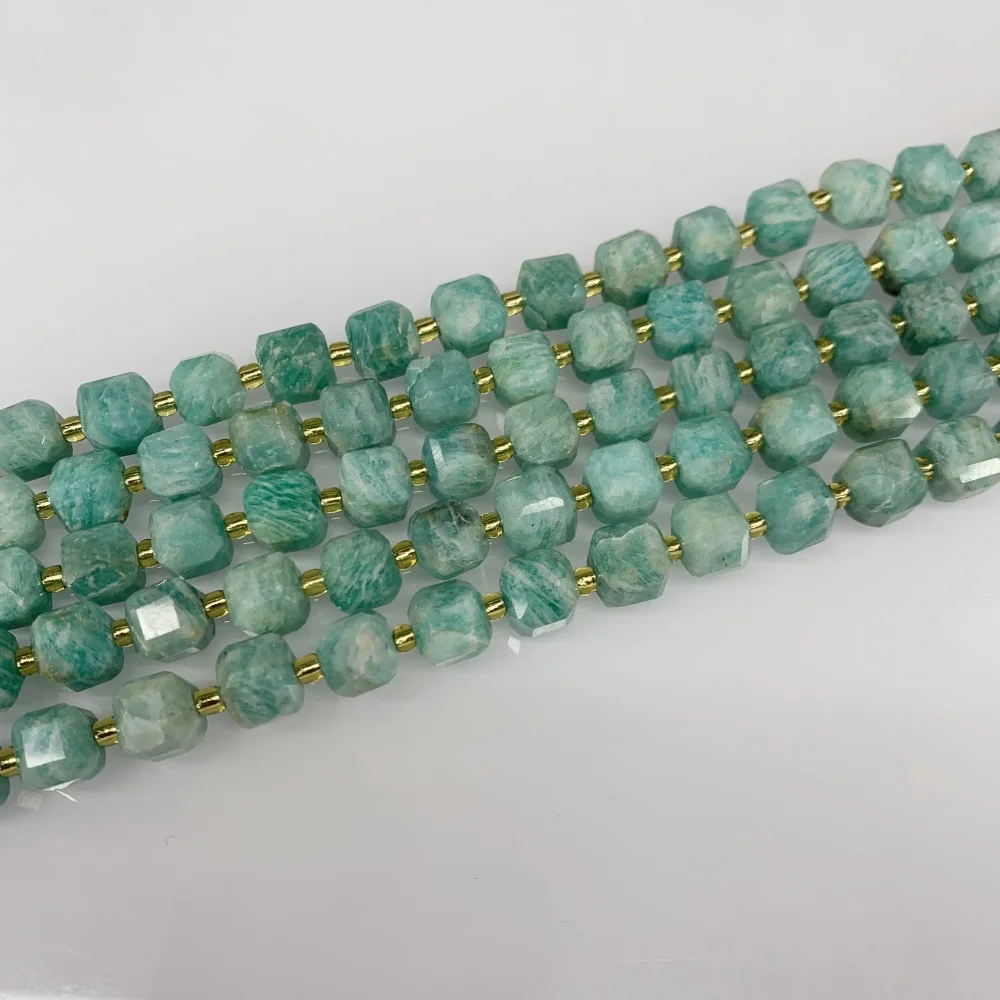 

charm 6mm 8mm Natural Square Amazonite Cube Lepidolite Loose Spacer Beads for Jewelry Making DIY Women's Charm Necklace Earrings