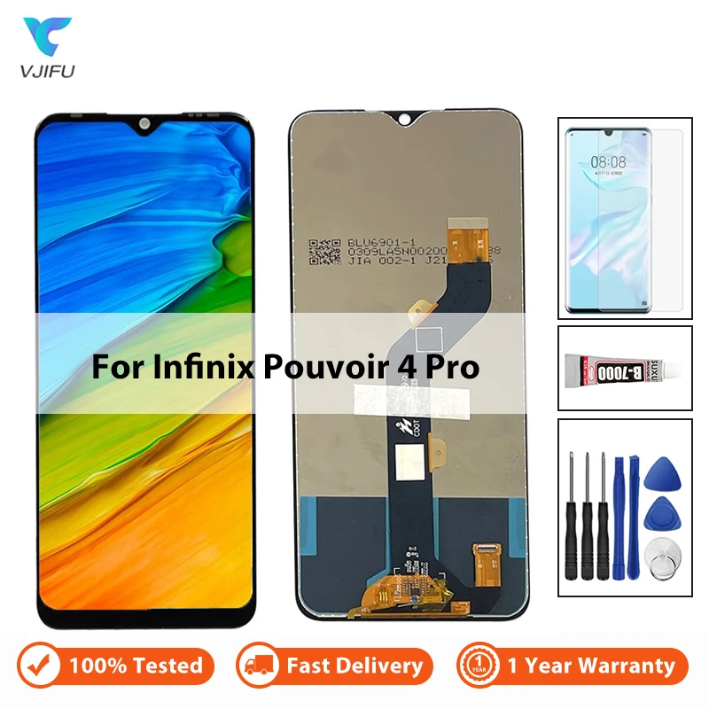 LCD Display Screen For Infinix Pouvoir 4 / Pouvoir 4 Pro / Spark 6 Air / Spark 5 Air / Spark Power 2 Air with Touch Replacement