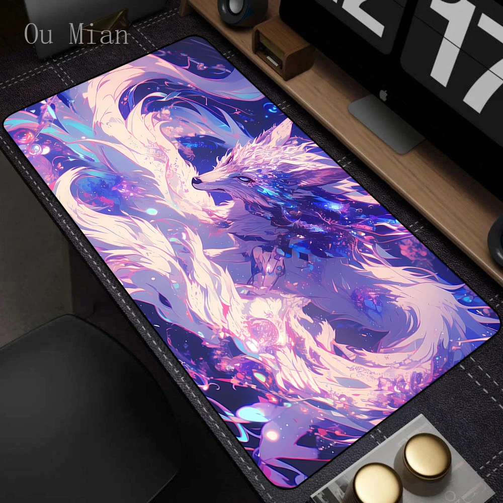 XXL Large Mouse Mat Pink Fox Cute Mousepad HD Custom Kawaii Game Desk Mats Diy MousePads Office Anti-slip Carpet Laptop Mice Pad