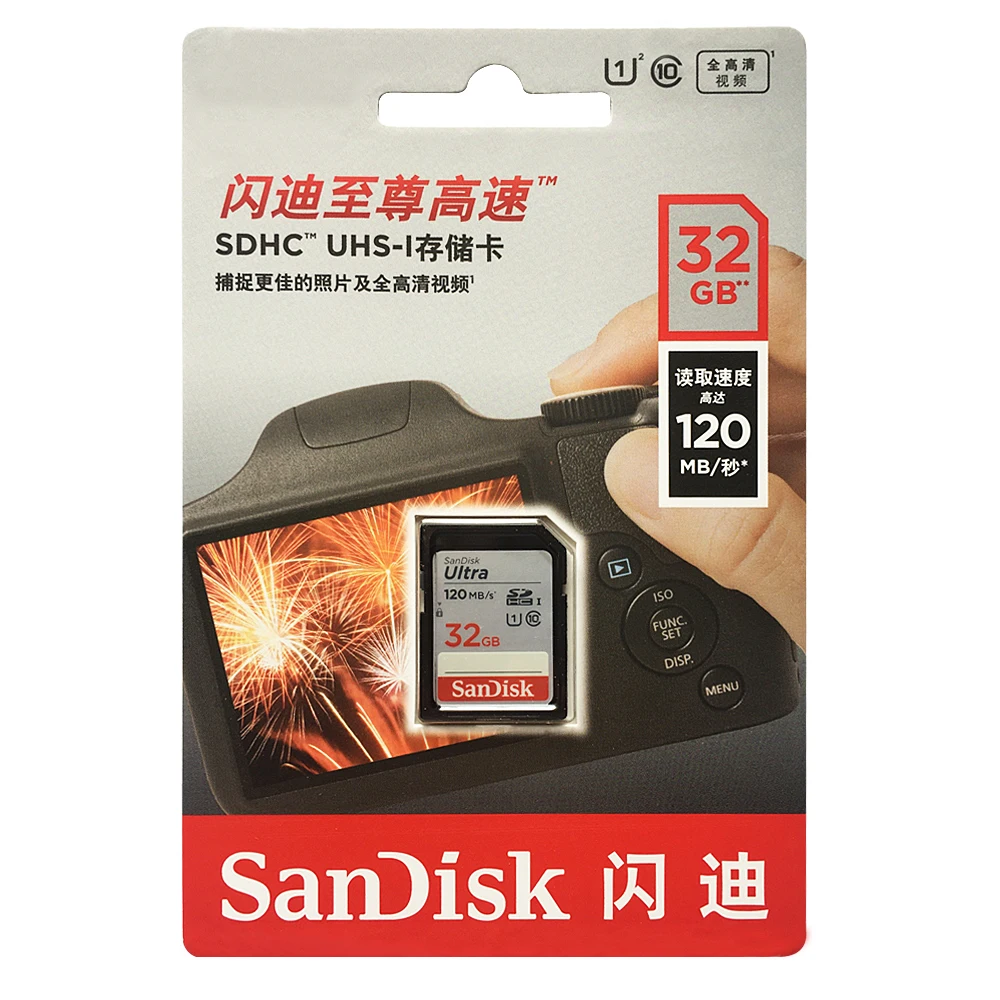 SanDisk SD Card for Camera 100M-200M/s 256GB 128GB 64GB 32GB Memory Card U3 U1 4K Flash Card for Camera Flash Card SDXC SDHC