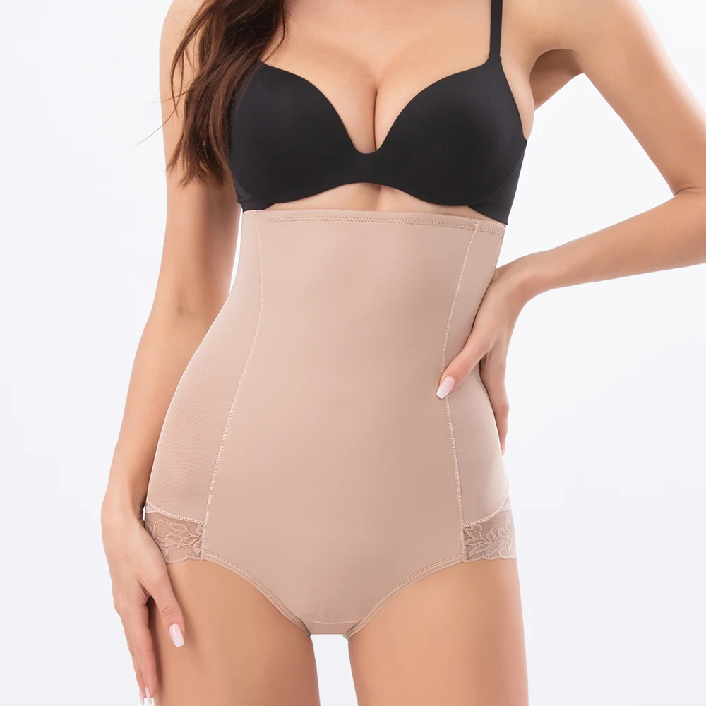 ZHAN BEAUTY 2718 High Waist Tummy Control Strechy Lace Shapewear Panties