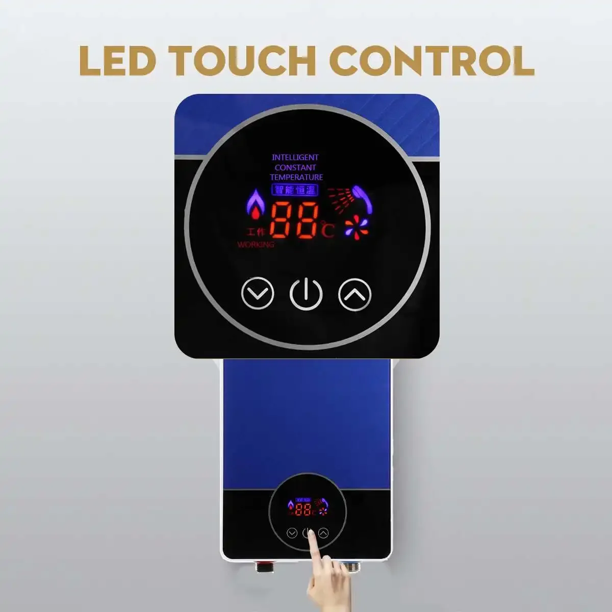 6000W Smart Electric Water Heater Remote Control Instantaneous Tankless Water Heater Kitchen Bathroom Shower Water Fast Heating