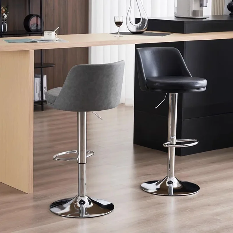 Black Swivel Lounge Bar Stool Round Simple Back Design Swivel Nordic Chair Modern Adjustable Sandalye Accessories Ornament