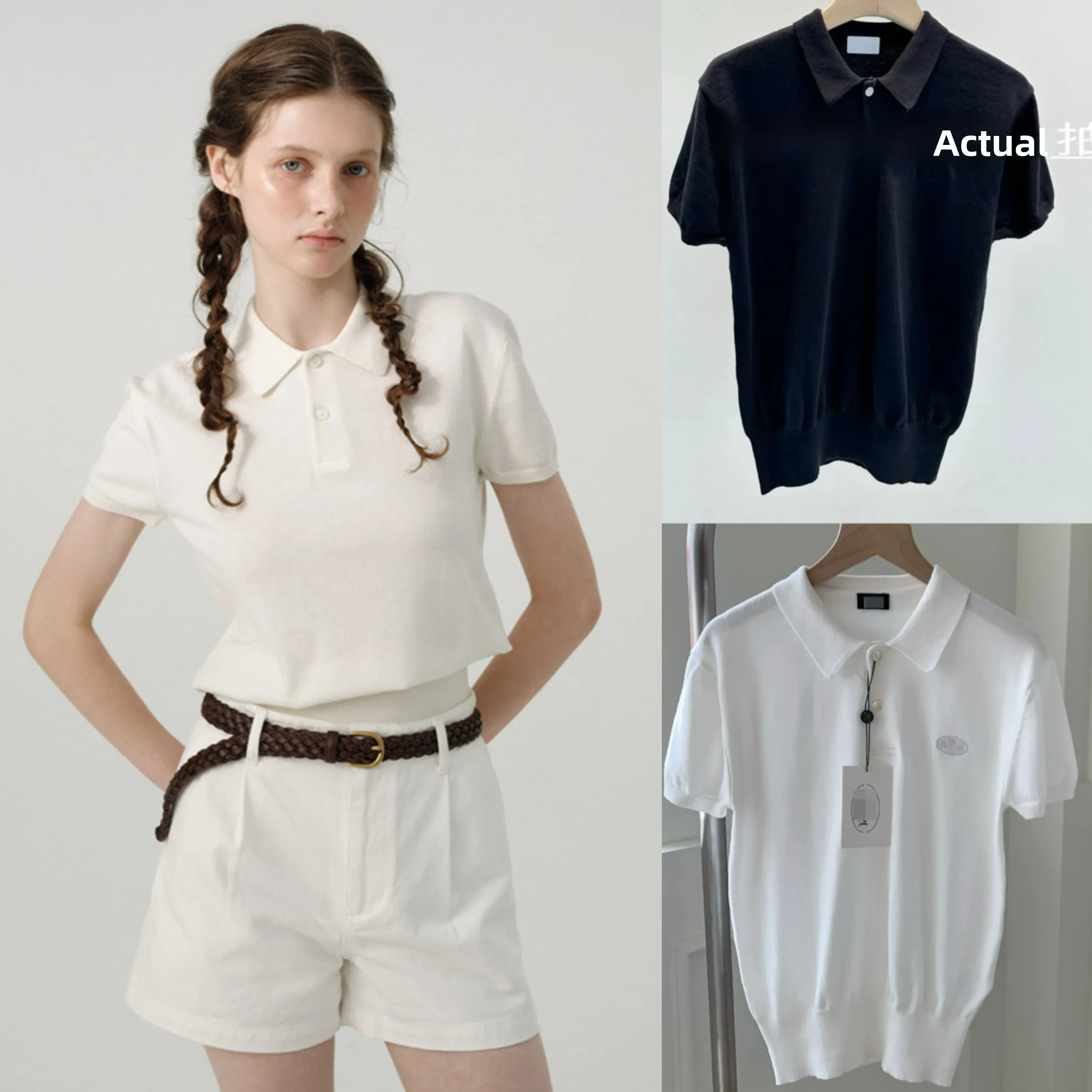 

Thebarnet Soft Comfortable Ne ort Sve Knitted Top for Women Versatile Slimming Youthful Pure Color Cotton 00%