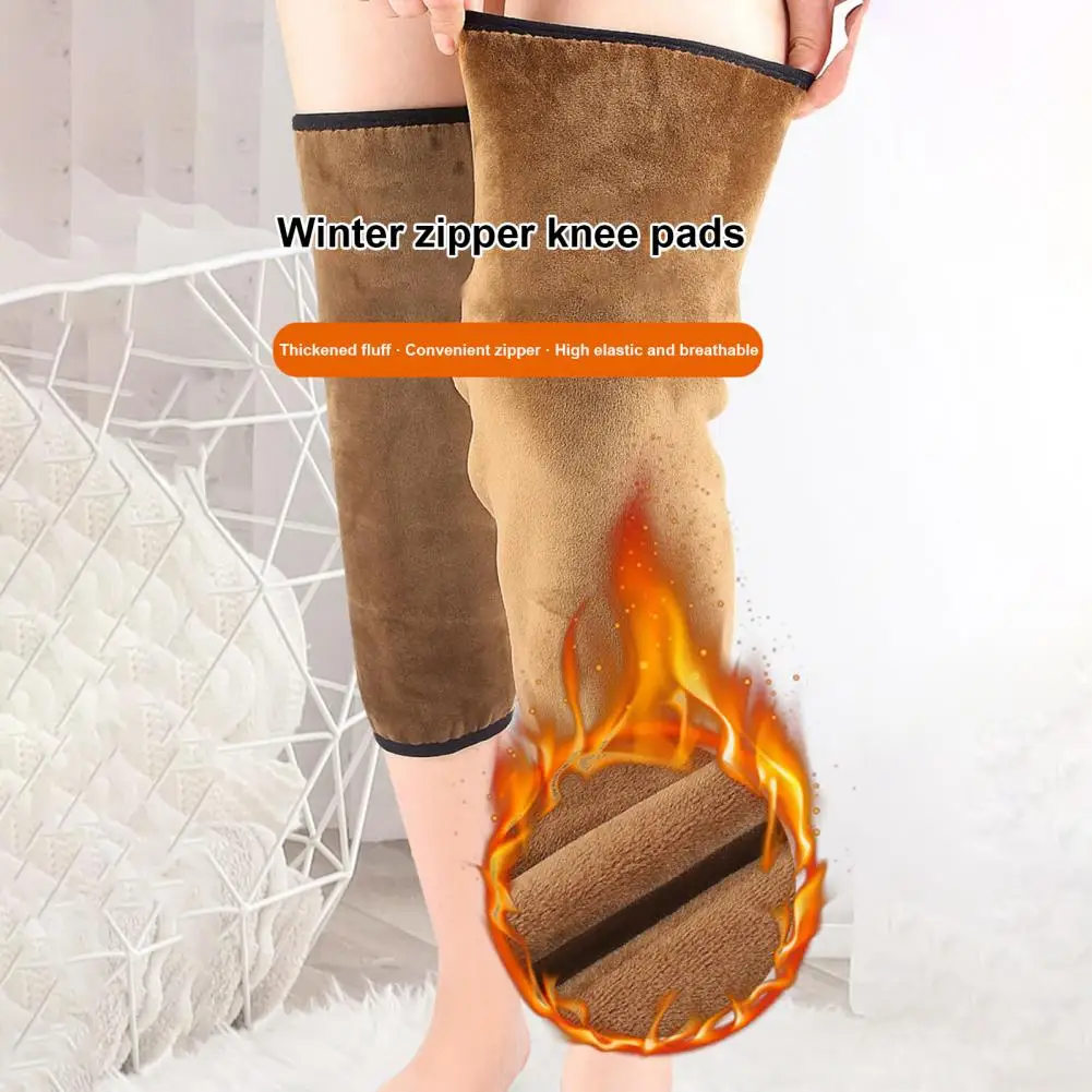 Thickened Lengthened Knee Pads Winter Knee Support Pads Thicken Fleece Lined Knee Warmers for Arthritic for Skiing for Warmth