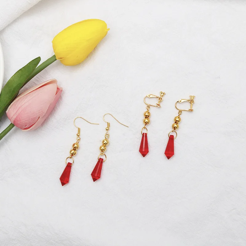 Spel Genshin Impact Tartaglia Oorbellen Anime Sieraden Cosplay Genshin Childe Oorbel Mode Accessoires Kristal Oorbellen