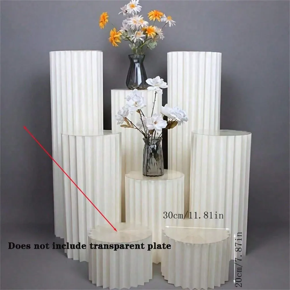 Faltbare Säule aus weißem Karton, 30 x 20 cm |   Zylindersockelständer für Hochzeits- und Partysdekoration |   Display Vase Basis